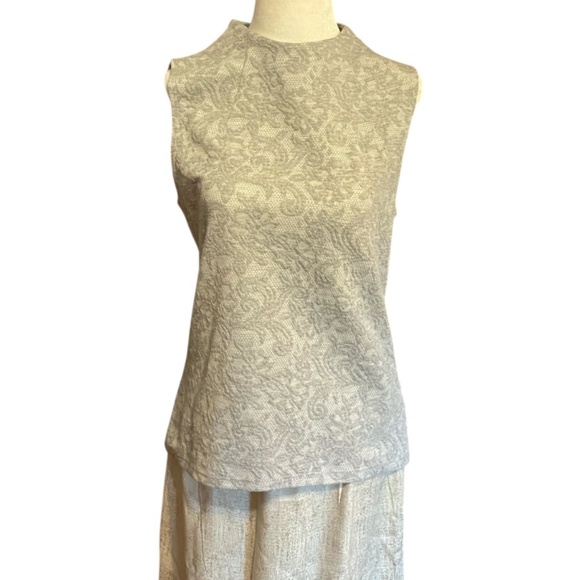Mandy Evans 🇨🇦 made retro patterned sleeveless mock neck retro style top. Sz M - Picture 8 of 16
